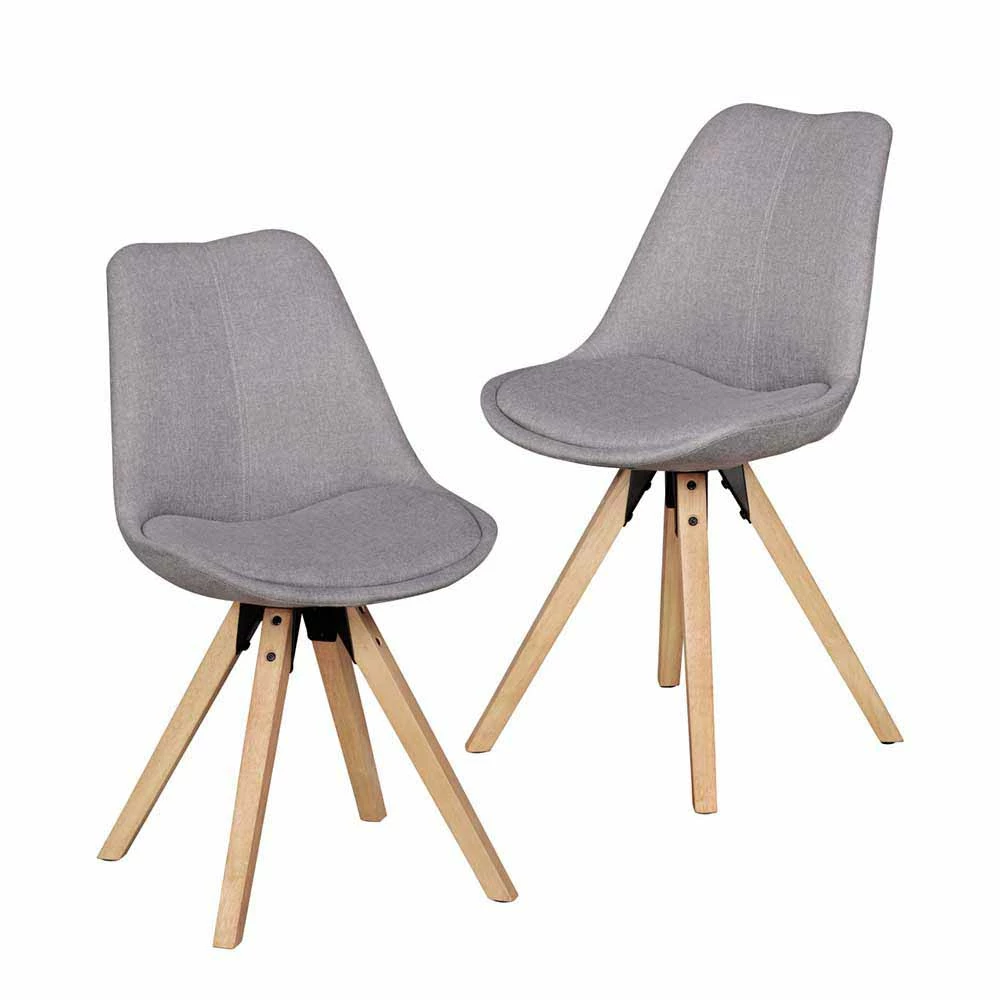 Gepolsterter Schalenstuhl Charisse Mit Stoffbezug (2er Set) - Image 2