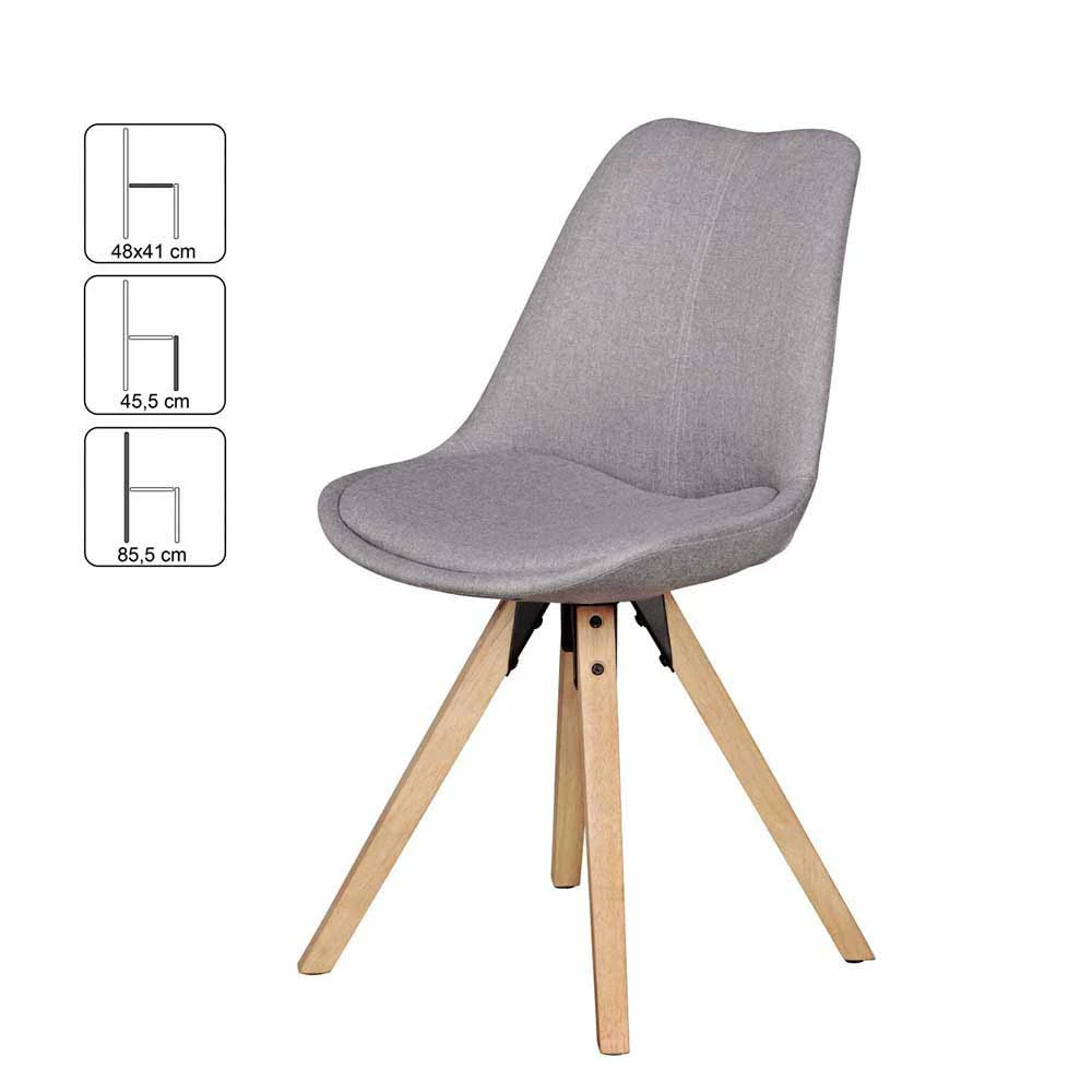 Gepolsterter Schalenstuhl Charisse Mit Stoffbezug (2er Set) - Image 3