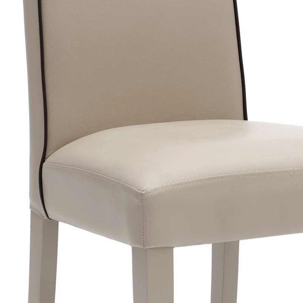 Gepolsterter Stuhl In Creme Flyma Kunstleder (2er Set) - Image 4