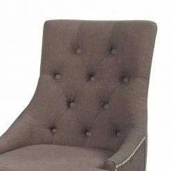 Gepolsterter Stuhl In Grau Weiß - Frisata (2er Set) -Dariana shop gepolsterter stuhl in grau weiss mit chesterfield stepp frisata 02