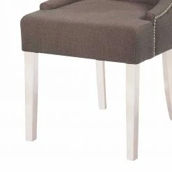 Gepolsterter Stuhl In Grau Weiß - Frisata (2er Set) -Dariana shop gepolsterter stuhl in grau weiss mit chesterfield stepp frisata 03