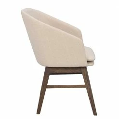Gerundeter Polsterstuhl In Beige - Relivio (2er Set) -Dariana shop gerundeter polsterstuhl in beige mit eiche gestell in dunkelbraun relivio 03