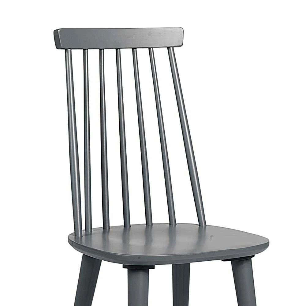 Grau lackierter Stuhl aus Holz - Runicava (4er Set) Grau Lackierter Stuhl Aus Holz - Runicava (4er Set) -Dariana shop grau lackierter stuhl aus holz gummibaum massiv runicava 04