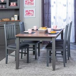 Graue Holzstühle Mit Polstersitz - Nepplan (2er Set) -Dariana shop graue holzstuehle mit polstersitz webstoff nepplan 05