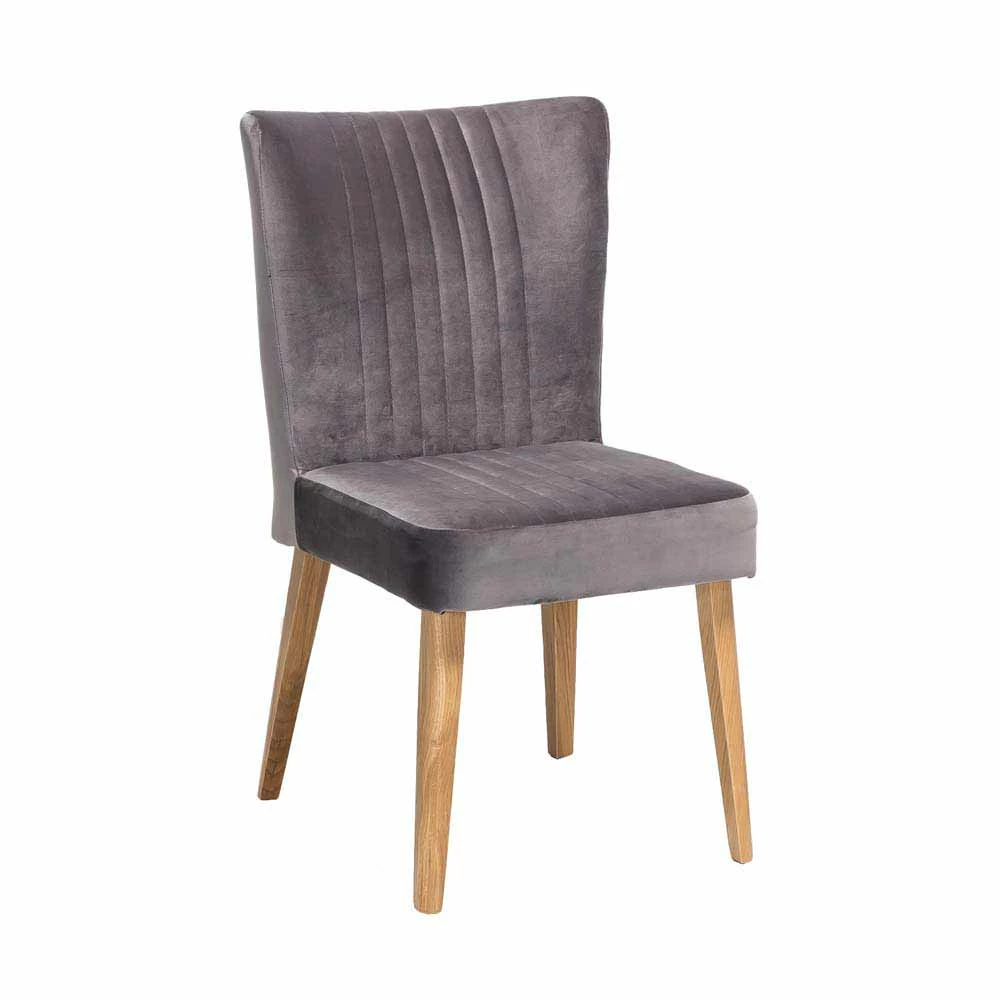 Grauer Polsterstuhl Pyra Im Mid Century Design