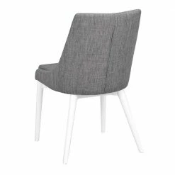 Grauer Polsterstuhl Jonathan Mit Massivholz Gestell Weiß (2er Set) -Dariana shop grauer polsterstuhl mit massivholz gestell weiss jonathan 02