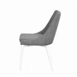 Grauer Polsterstuhl Jonathan Mit Massivholz Gestell Weiß (2er Set) -Dariana shop grauer polsterstuhl mit massivholz gestell weiss jonathan 03