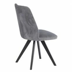 Grauer Polsterstuhl Mit Stoffbezug - Jetta -Dariana shop grauer polsterstuhl mit stoffbezug holzgestell in schwarz jetta 03