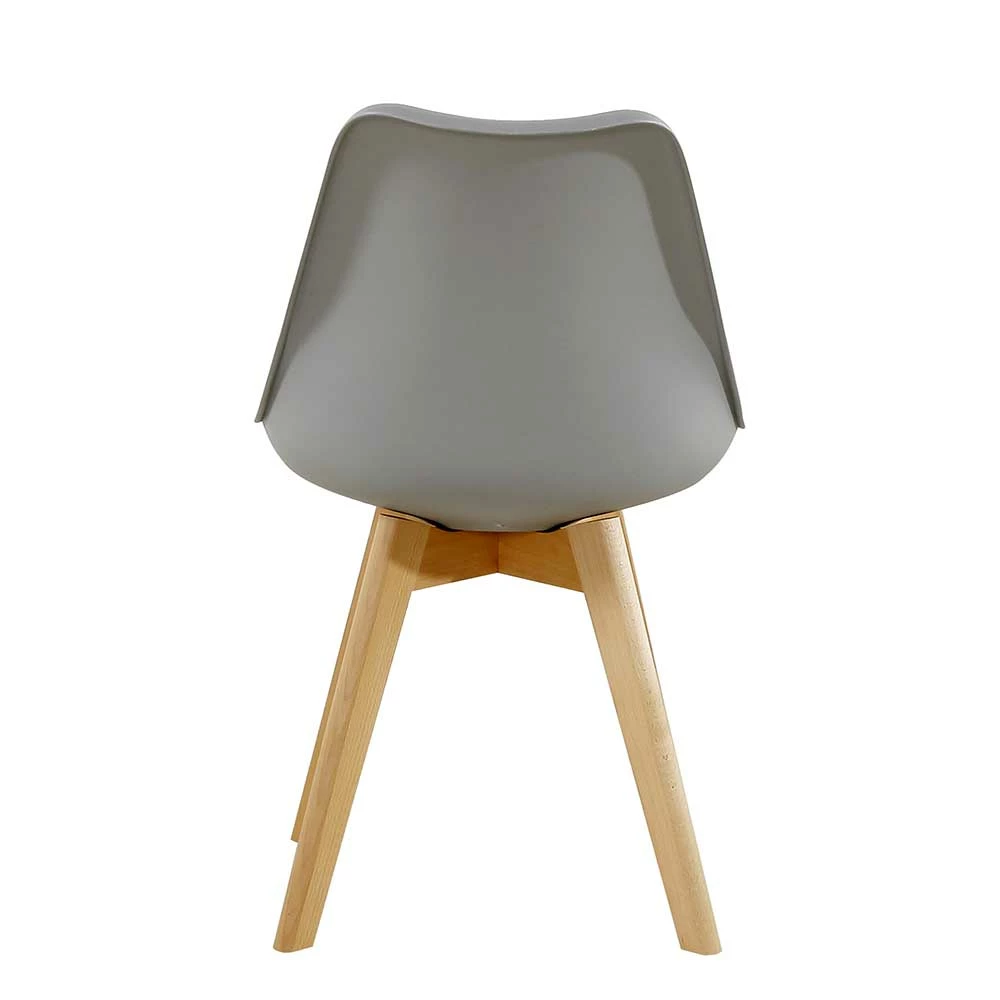 Grauer Schalenstuhl Mit Holzgestell - Rodena (Set) - Image 5