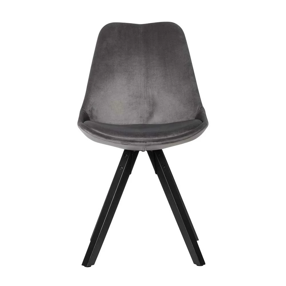 Grauer Schalenstuhl Mit Samtbezug - Bertino (2er Set) - Image 3
