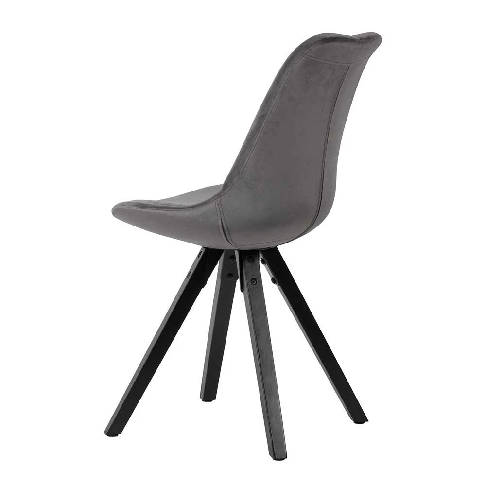 Grauer Schalenstuhl Mit Samtbezug - Bertino (2er Set) - Image 5