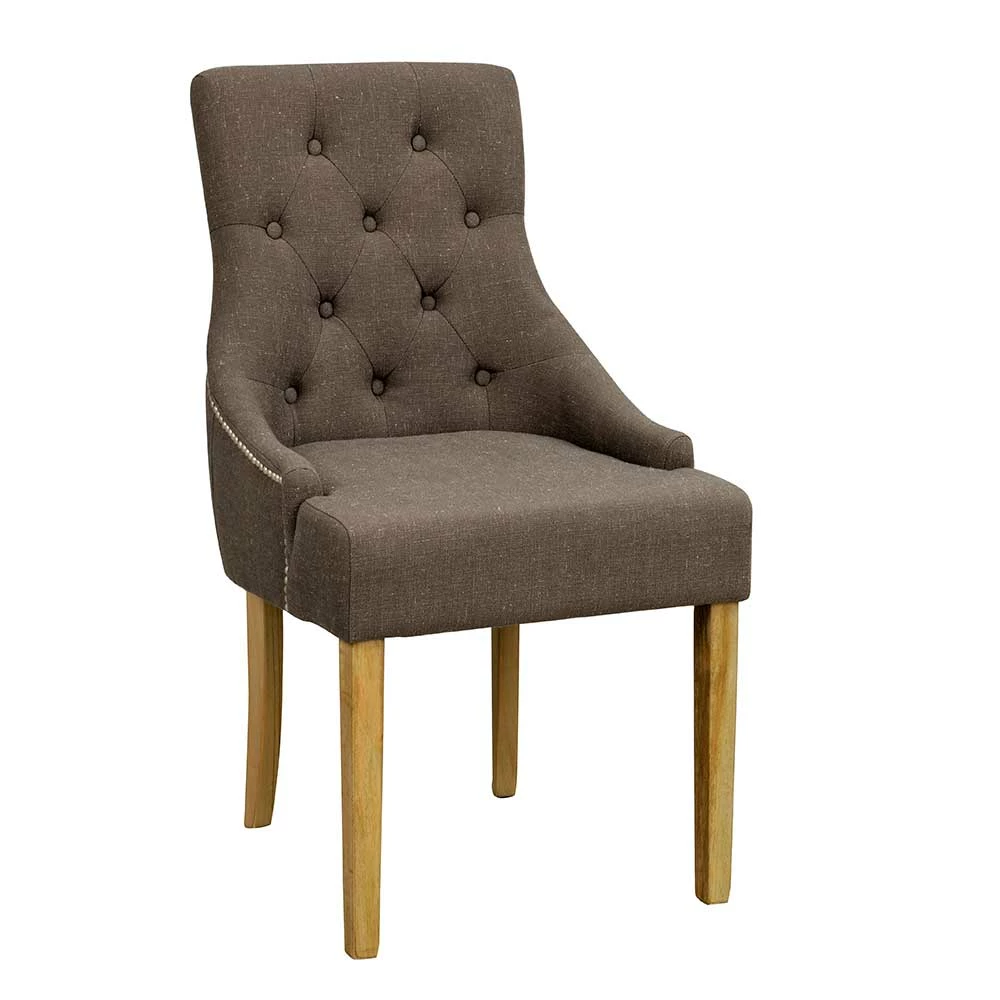 Grauer Stuhl Mit Knopfheftungen - Tyrone (2er Set) - Image 2