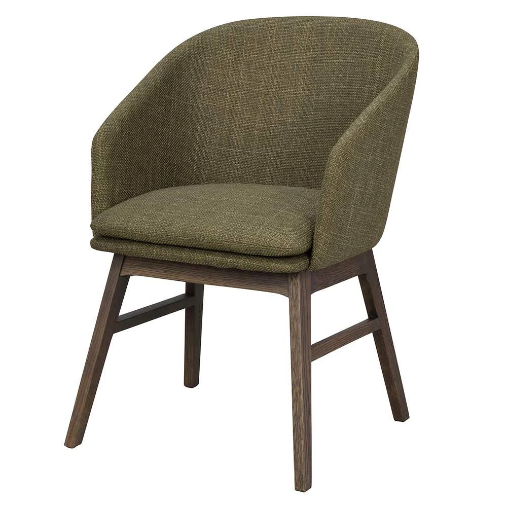 Grüner Armlehnenstuhl Halbrund - Ohio (2er Set)