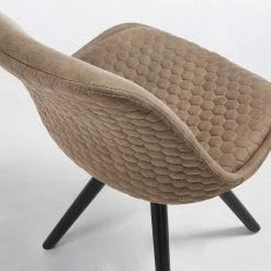 Hellbrauner Microfaser Stuhl Coplin Mit Wabensteppung (4er Set) -Dariana shop hellbrauner microfaser stuhl mit wabensteppung coplin 04