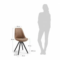 Hellbrauner Microfaser Stuhl Coplin Mit Wabensteppung (4er Set) -Dariana shop hellbrauner microfaser stuhl mit wabensteppung coplin 05