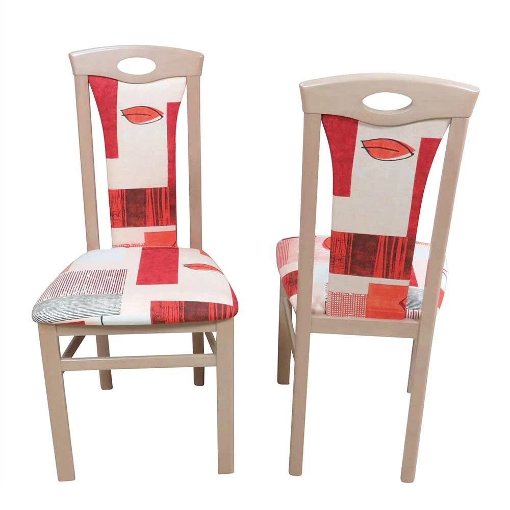 Helle Küchenstühle in Buche Tanja & Rot gemustert (2er Set) Helle Küchenstühle In Buche Tanja & Rot Gemustert (2er Set) -Dariana shop helle kuechenstuehle in buche rot gemustert tanja f