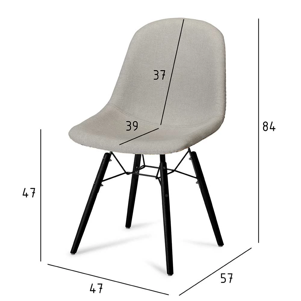 Hellgraue Designstühle Mit Blumen - Ellos (2er Set) - Image 6