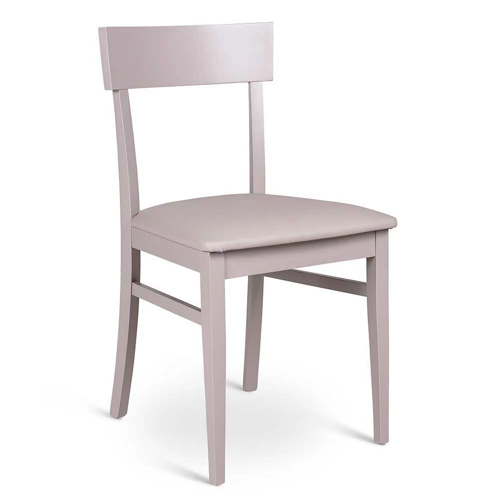 Hellgrauer Holzstuhl Buche Massiv Kingston Mit Sitz Kunstleder (2er Set) - Image 2