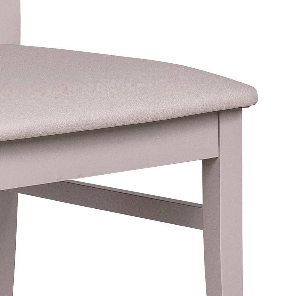 Hellgrauer Holzstuhl Buche Massiv Kingston Mit Sitz Kunstleder (2er Set) - Image 4