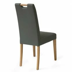 Hochlehner Polsterstuhl Aus Kunstleder - Secionas -Dariana shop hochlehner polsterstuhl aus kunstleder in grau mit holzbeinen eiche secionas 03