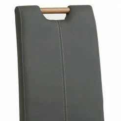Hochlehner Polsterstuhl Aus Kunstleder - Secionas -Dariana shop hochlehner polsterstuhl aus kunstleder in grau mit holzbeinen eiche secionas 04