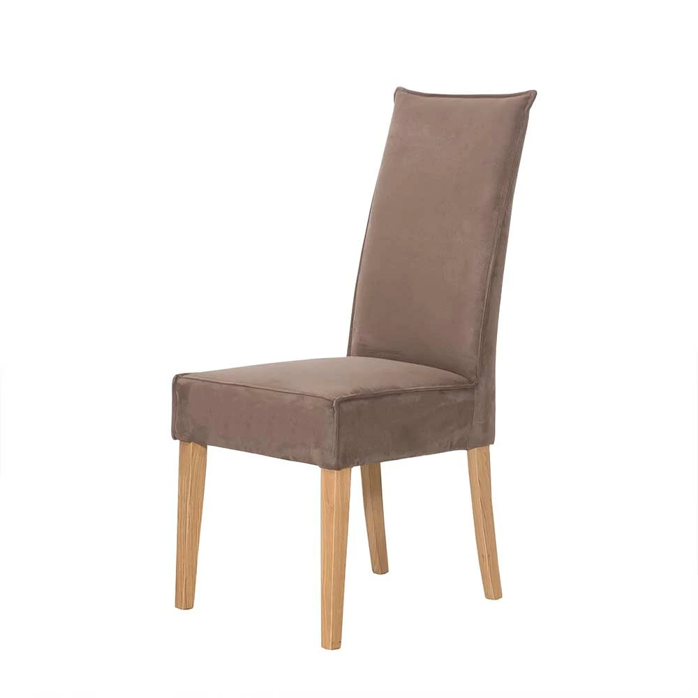 Hochlehner Polsterstuhl in Hellbraun - Ipolas (2er Set) Hochlehner Polsterstuhl In Hellbraun - Ipolas (2er Set) -Dariana shop hochlehner polsterstuhl in hellbraun kunstleder eiche massiv ipolas 01