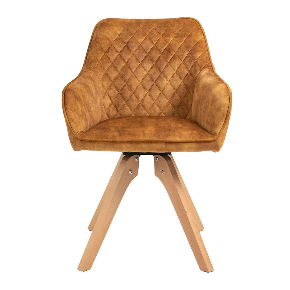 Hochwertiger Armlehnstuhl in Gold Samtstoff - Ongo Hochwertiger Armlehnstuhl In Gold Samtstoff - Ongo -Dariana shop hochwertiger armlehnstuhl in gold samtstoff mit holzbeinen aus buche ongo 01