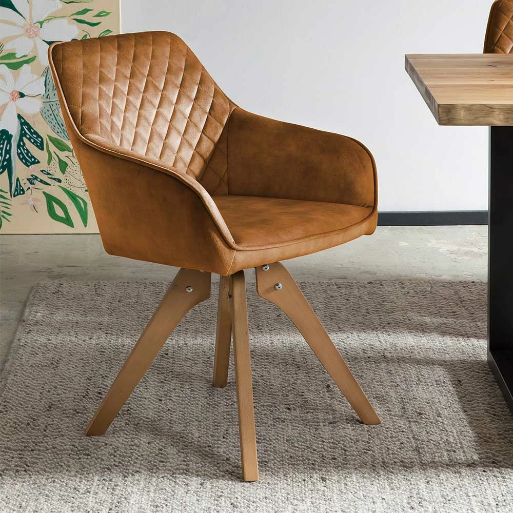 Hochwertiger Armlehnstuhl in Gold Samtstoff - Ongo Hochwertiger Armlehnstuhl In Gold Samtstoff - Ongo -Dariana shop hochwertiger armlehnstuhl in gold samtstoff mit holzbeinen aus buche ongo 02