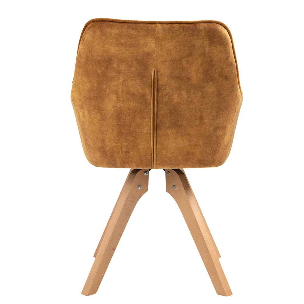 Hochwertiger Armlehnstuhl in Gold Samtstoff - Ongo Hochwertiger Armlehnstuhl In Gold Samtstoff - Ongo -Dariana shop hochwertiger armlehnstuhl in gold samtstoff mit holzbeinen aus buche ongo 05