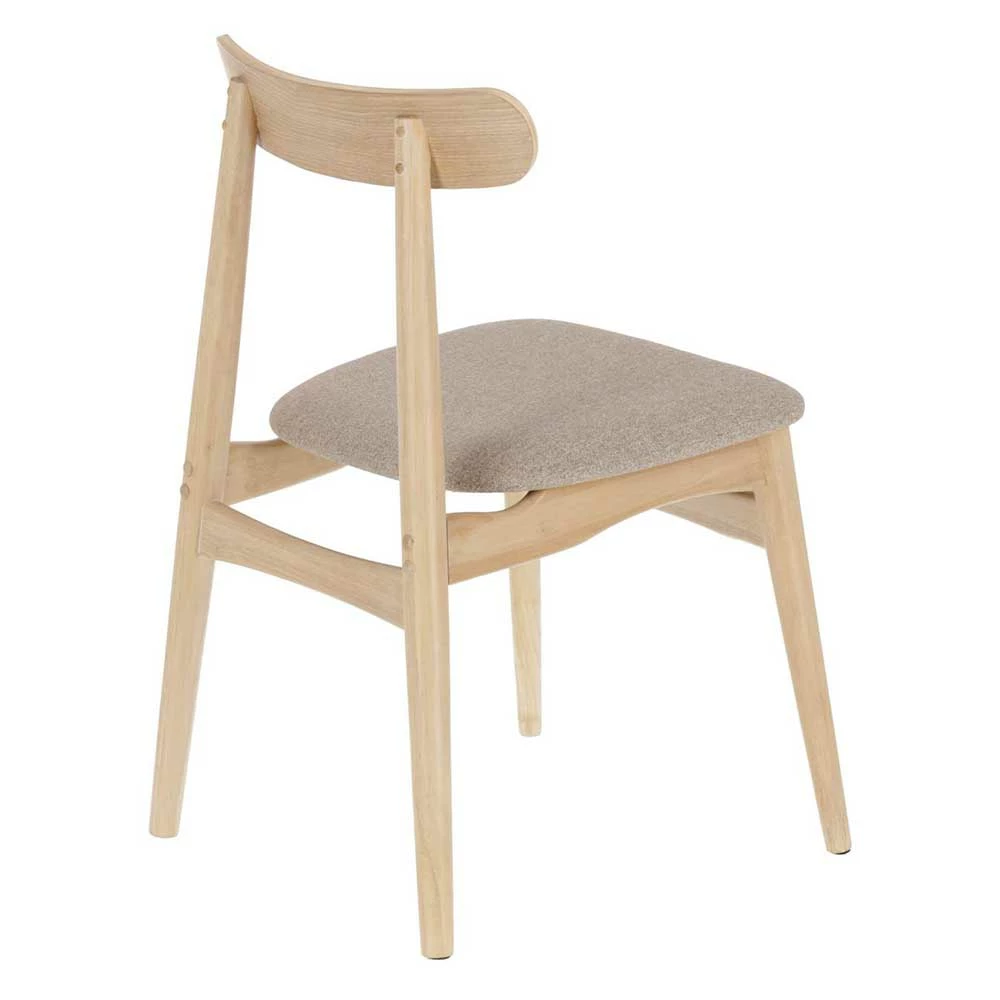 Holz Esszimmerstuhl Mit Stoff Beige - Alberton (2er Set) - Image 4