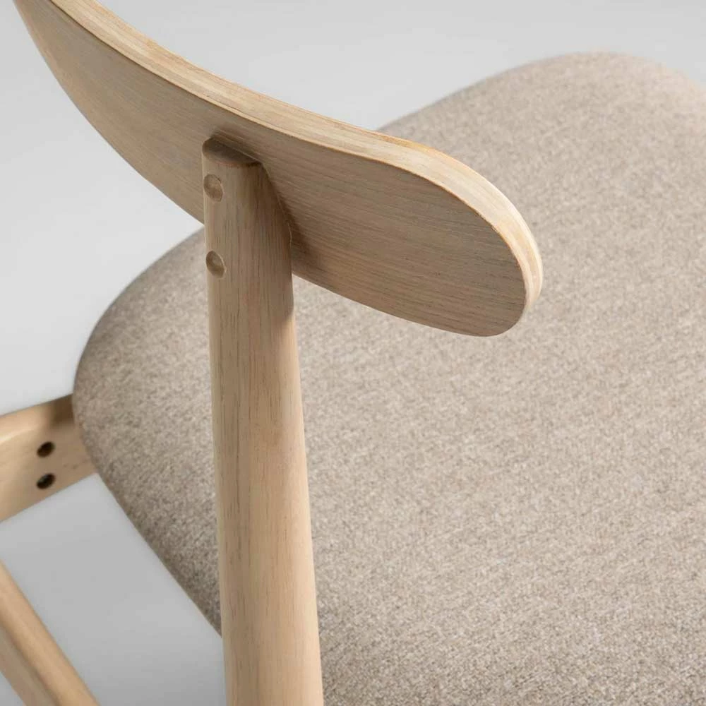 Holz Esszimmerstuhl Mit Stoff Beige - Alberton (2er Set) - Image 5