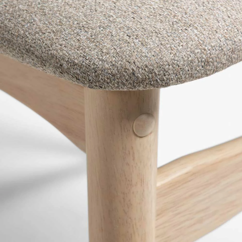 Holz Esszimmerstuhl Mit Stoff Beige - Alberton (2er Set) - Image 6