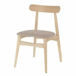 Holz Esszimmerstuhl Mit Stoff Beige - Alberton (2er Set)