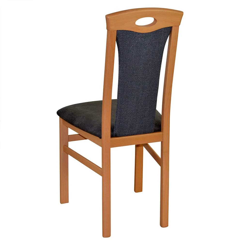 Holzstühle in Buche & Anthrazit - Moyico (2er Set) Holzstühle In Buche & Anthrazit - Moyico (2er Set) -Dariana shop holzstuehle in buche anthrazit strukturstoff kunstleder moyico 02