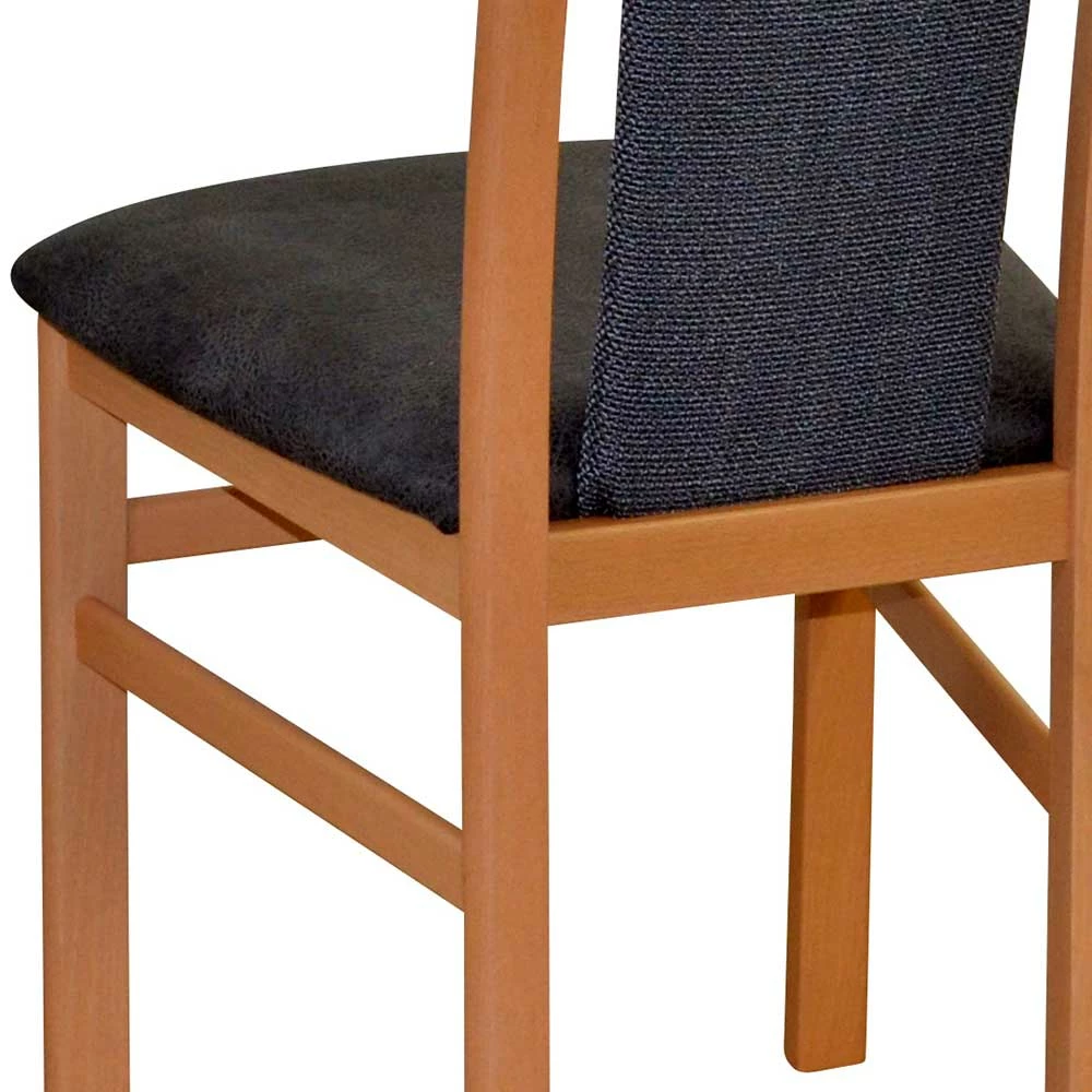 Holzstühle in Buche & Anthrazit - Moyico (2er Set) Holzstühle In Buche & Anthrazit - Moyico (2er Set) -Dariana shop holzstuehle in buche anthrazit strukturstoff kunstleder moyico 04