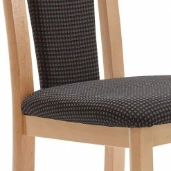 Holzstühle Mit Strukturstoff - Ruberta I (2er Set) -Dariana shop holzstuehle mit strukturstoff in dunkelbraun ruberta i 03