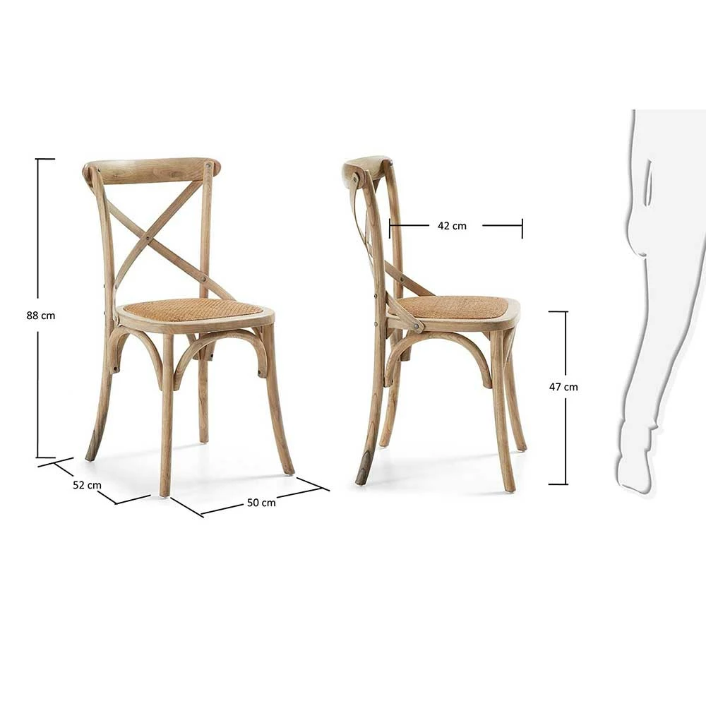 Holzstuhl Pietro im Retro Bistro Stil (2er Set) Holzstuhl Pietro Im Retro Bistro Stil (2er Set) -Dariana shop holzstuhl im retro bistro stil aus ulme rattan pietro 06