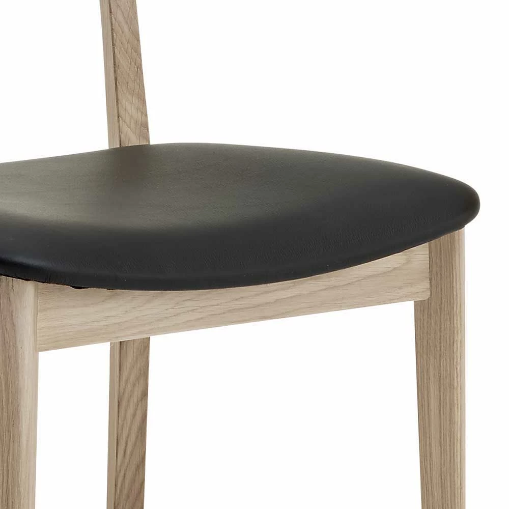 Holzstuhl Mit Echtleder Sitz - Jakalyn (2er Set) - Image 4
