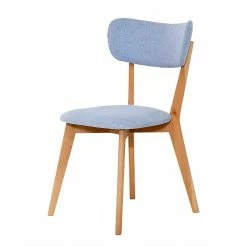 Kernbuche Stuhl Mit Stoff Hellblau - Maduera