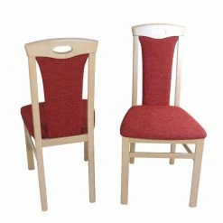 Klassischer Küchenstuhl Mit Polsterung Rot Leserias & Buchenholz (2er Set)
