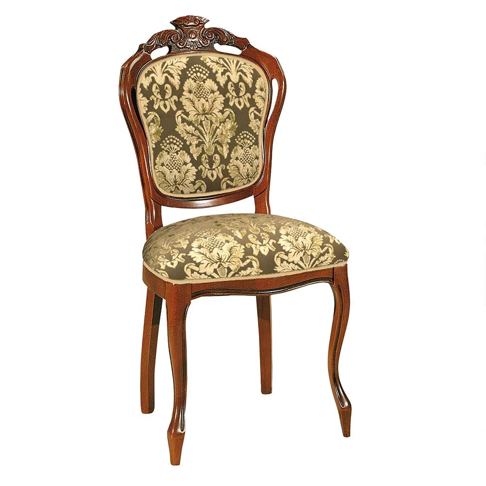 Klassischer Polsterstuhl Aus Massivholz & Webstoff - Vennezo - Image 2