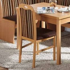 Klassischer Polsterstuhl Sondres Mit Massivholz Buche -Dariana shop klassischer polsterstuhl massivholz buche webstoff gestreift und uni in braun sondres 04