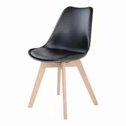 Küche Stühle In Schwarz Mit Naturholz - Estrello (2er Set)