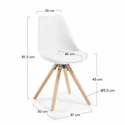Küchenstuhl In Weiß & Buche - Mossora (4er Set) -Dariana shop kuechenstuhl in weiss buche mit schalensitz mossora 04