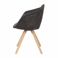 Kunstleder Armlehnstühle In Anthrazit - Rocca (2er Set) 5 Kunstleder Armlehnstühle In Anthrazit - Rocca (2er Set) -Dariana shop kunstleder armlehnstuehle in anthrazit mit holzgestell rocca 03