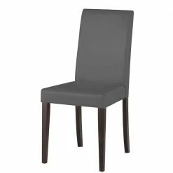 Kunstleder Stühle In Grau Mit Wenge - Burina (2er Set)