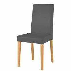 Kunstlederstühle In Grau & Kiefer - Miragda (2er Set)