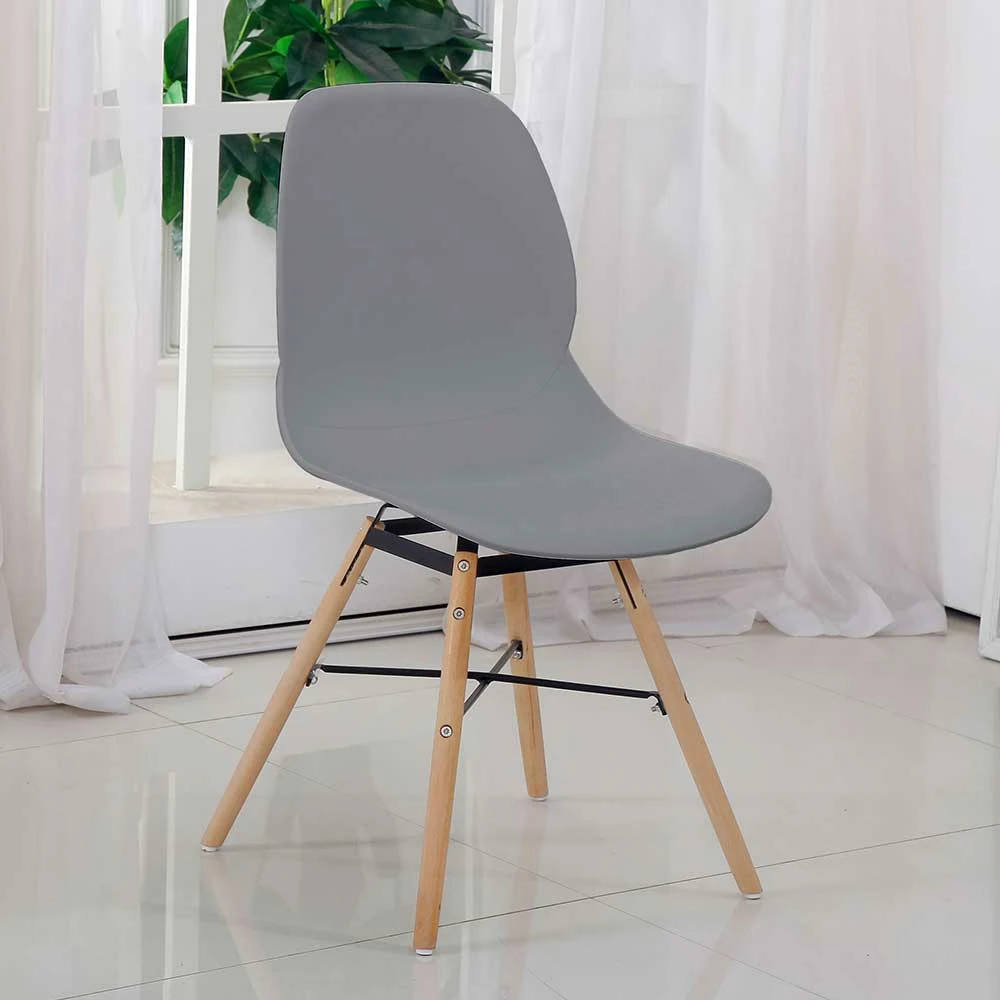 Kunststoff Schalenstuhl für den Esstisch - Jimdira (Set) Kunststoff Schalenstuhl Für Den Esstisch - Jimdira (Set) -Dariana shop kunststoff schalenstuhl fuer den esstisch in grau mit holz natur jimdira 01