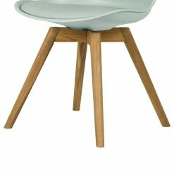 Kunststoff-Schalenstuhl In Graugrün Mit Kunstleder Orcia & Eiche Beinen (2er Set) -Dariana shop kunststoff schalenstuhl in graugruen mit kunstleder eiche beinen orcia 02