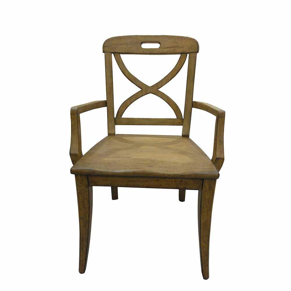 Landhaus Holzstuhl Mit Armlehnen - Rodrico (2er Set)